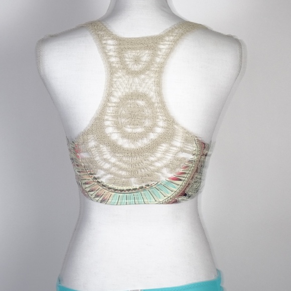 Reteron  Back Crochet Tile Green Swimsuit - Picture 6 of 8